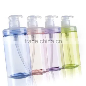 NEW 600ml Round Plastic Lotion Pump Bottle Transparent Shower Gel/Shampoo Refillable Bottles Empty Container Cap Sprayer thumbnail-4