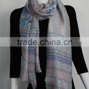 In Stock Silk Feel Polyester Printed Scarf thumbnail-1