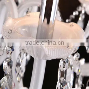 Replica White Crystal Chandelier Lighting Glass Lamp Shade Fabric thumbnail-6