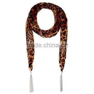 2015 New Design Chiffon Leopard Print Scarf,infinity Scarf thumbnail-1
