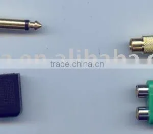 Airplane Adaptor Connector 2*3.5mono Plug to 3.5 Stereo Jack thumbnail-1