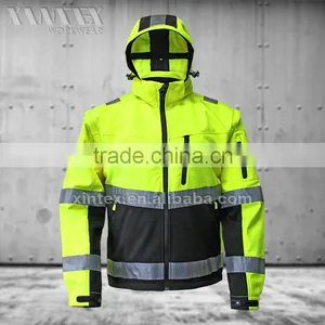High Visibility Hooded Softshell Jacket thumbnail-1