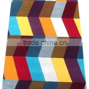 Multi Colour Hand Tufted Cut Pile 90%Wool/10%Viscose Carpets thumbnail-1
