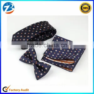 New Arrival Korean Style Vintage Silk Tie Pocket Square And Bowtie Set Quality Choice thumbnail-1