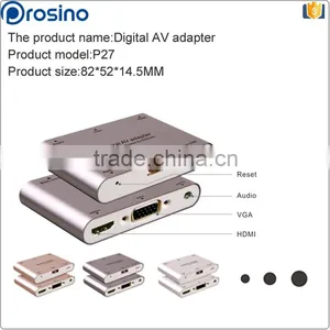 Customized Multifunction VGA / Audio Connector USB-A / Micro USB Digital Av Multiport Adapter thumbnail-1