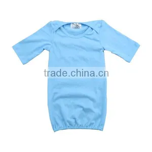 2016 Cotton Knit Infant Toddler Kids Clothing Set Blank Lime Green Red Striped Ruffle Sleeves Baby Gown Christmas Nightgown thumbnail-5