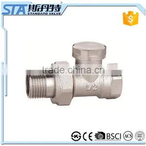 ART.5041 Best Seller 1/2"and 3/4" Forged Nickel Plated BSP NPT Male Thread Manual Brass Straight Angle Radiator Valve for Water thumbnail-1