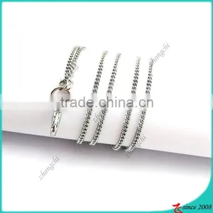 Silver Flat Chain Necklace For Floating Locket Pendant Jewelry (FN16040964) thumbnail-2