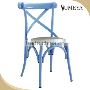 Wholesale Imitation Wooden Dining Chair Stackable Aluminum Bistro Chair thumbnail-2