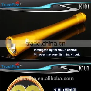 TrustFire TR-K101 3000 Lumen 3*XM-L 2 5-mode Memory Golden Led Flashlight thumbnail-3