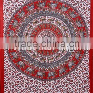 Twin Size Ombre Mandala With Elephant Wall Art Psychedelic Boho Hippie Wall Decor Tapestry thumbnail-2