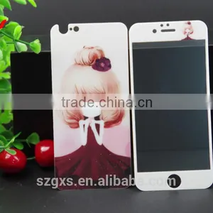Beautiful Cartoon Mobile Phone Protective Case Front and Back Tempered Glass Screen Protector for Iphone 5 thumbnail-5