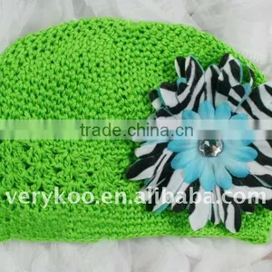 Baby Crochet Kufi Hats With a Zebra Daisy Flower (FCK-103470380-G) thumbnail-1