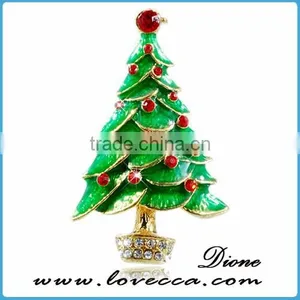 Fashion Cute Christmas Tree Stars Clear Crystal Brooches Pins Holiday Party thumbnail-1