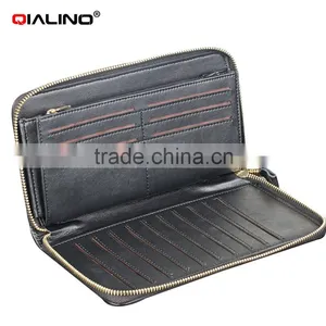 QIALINO RFID Blocking Wallet Genuine Leather Wallet With Lock Handbag thumbnail-6