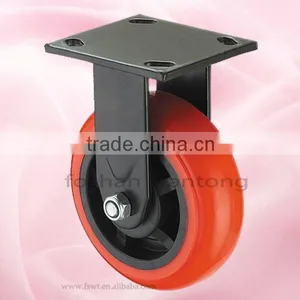 Double Steel Bearings 8" Heavy Duty PU Caster Wheel For Trolley thumbnail-2