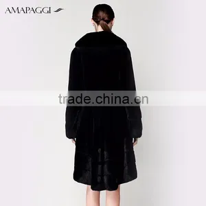 201new Styles Long Black Natural Mink Fur Coat for Winter thumbnail-3