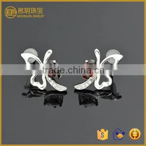 Fashion Garnet CZ Earrings, Hot Stud Earrings thumbnail-1