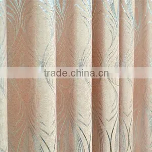100% Polyester Pink Color Foil Curtain Fabric, Stripe Curtain Fabric for Sale thumbnail-1