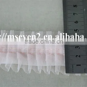 Good Price Pink Color Net Embroidery Lace Trim Cotton Lace Trim Wholesale thumbnail-6