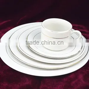 Royal Design Porcelain 45pcs Dinner Set Gold Rim Dinnerware, Plate and Bowl thumbnail-3