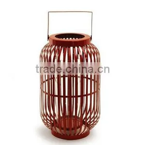 Large Red Metal Hanging Lantern thumbnail-1