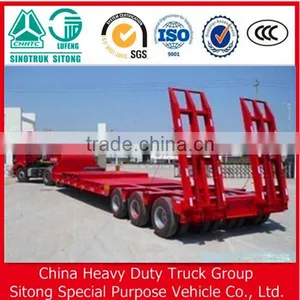 China Heavy Duty Truck Car Lowbed Semi Trailer With 3 Axle for Sale thumbnail-1