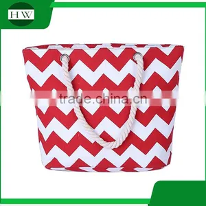 Very Popular Various Chevron Style Custom Canvas Tote Bag Woman Handbag thumbnail-3