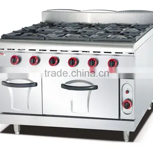Restaurant Hotel 8 Burner Gas Range With Oven,commercial Gas Range Definition(ZQW-889-8) thumbnail-2