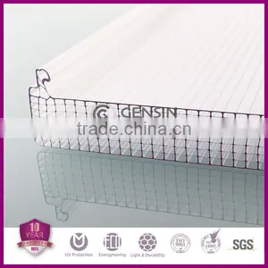 U Shaped Mutiwall Hollow Polycarbonate Sheets 8-wall Layers 16-20-25-30mm Thickness For Roofing Skylight thumbnail-2
