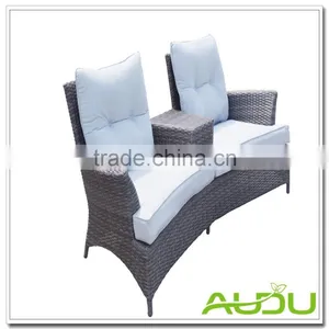 Couple Lovest Double Man Half Round Wicker Rattan Lounger thumbnail-3