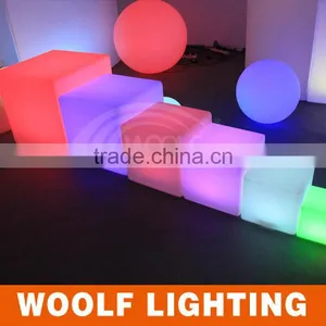 Modern Brief Design Rechargeable Luminous LED Lighting Cube Chair Cube Seat thumbnail-4