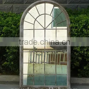 Classic Style Wrought Iron Framed Wall Mounted Decorative Mirror For Home Park Patio thumbnail-3