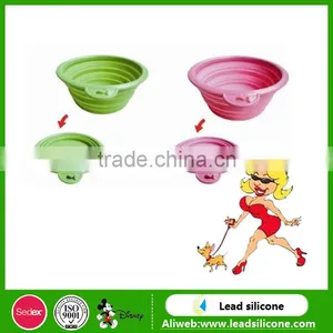 Collapsible Silicone Pet Dog Bowl,Silicone Foldable Pet Feeding Bowl thumbnail-2