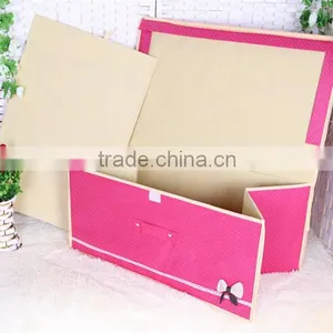 N494 Household Non Woven Box Foldable Bowknot Polka Dot Storage Box thumbnail-2