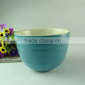 Hot Sale Round Porcelain Popcorn Bowl Blue Glazed Bowl Cheap Ceramic Bowl Ceramic Porcelain for Kitchen thumbnail-1