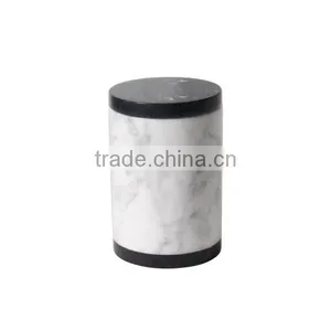 Expensive White and Black Marble Candle Jars Artificial Marble Candle Holders thumbnail-1