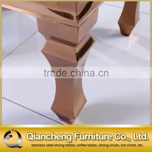 French Provincial End Table Marble Top With Rose Gold Color Leg thumbnail-5