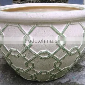 Indoor Wash Vase - Indoor Pottery With Round Rim and Pattern Outside thumbnail-1