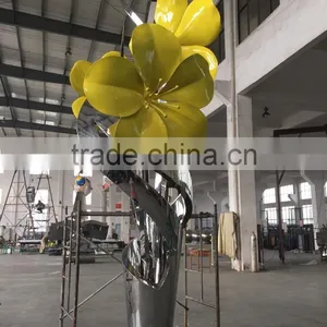Stainless Steel Sculpture Art Mirror Finishing Wall Leaf Decoration thumbnail-4