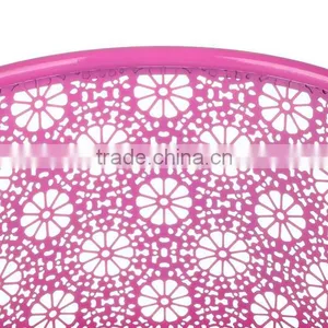 2016 Fancy Round Shape Wire Mesh Pink Trash Can thumbnail-2