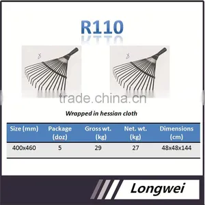 Steel Hand Garden Leaf Rake 110 thumbnail-1