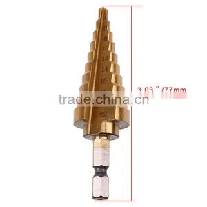 Metal Drilling Round Shank Straight Flute Hss Step Drill Bit Set thumbnail-6