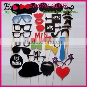 31Pcs/Set Fashion Funny Photo Booth Props Hat Mustache On A Stick Wedding Birthday Party Favor Wedding Props Wedding Decoration thumbnail-1