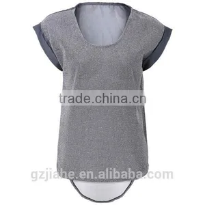 2015 New Summer Fashion Women Clothes V-Neck Patchwork Casual Tops Loose Casual Chiffon T Shirt Blouse Plus Size thumbnail-2