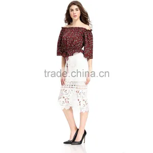 Domin Fashion Latest Printing off Shoulder Top thumbnail-4