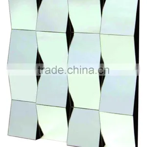 Fashion White 3D Wall Mirror Frameless Mirror for Decoration thumbnail-1