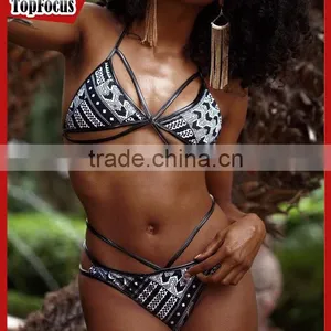 Wholesale Neoprene Crochet 2 Pcs Bikini Triangle Top Swimwear thumbnail-4