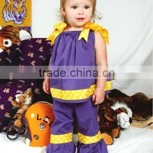 Purple Photos of Children in Pantis,cotton Pants Short,kids T-shirt Ruffle thumbnail-1