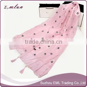 Wholesale Hot Design Lady Print Double Lace Scarf thumbnail-4
